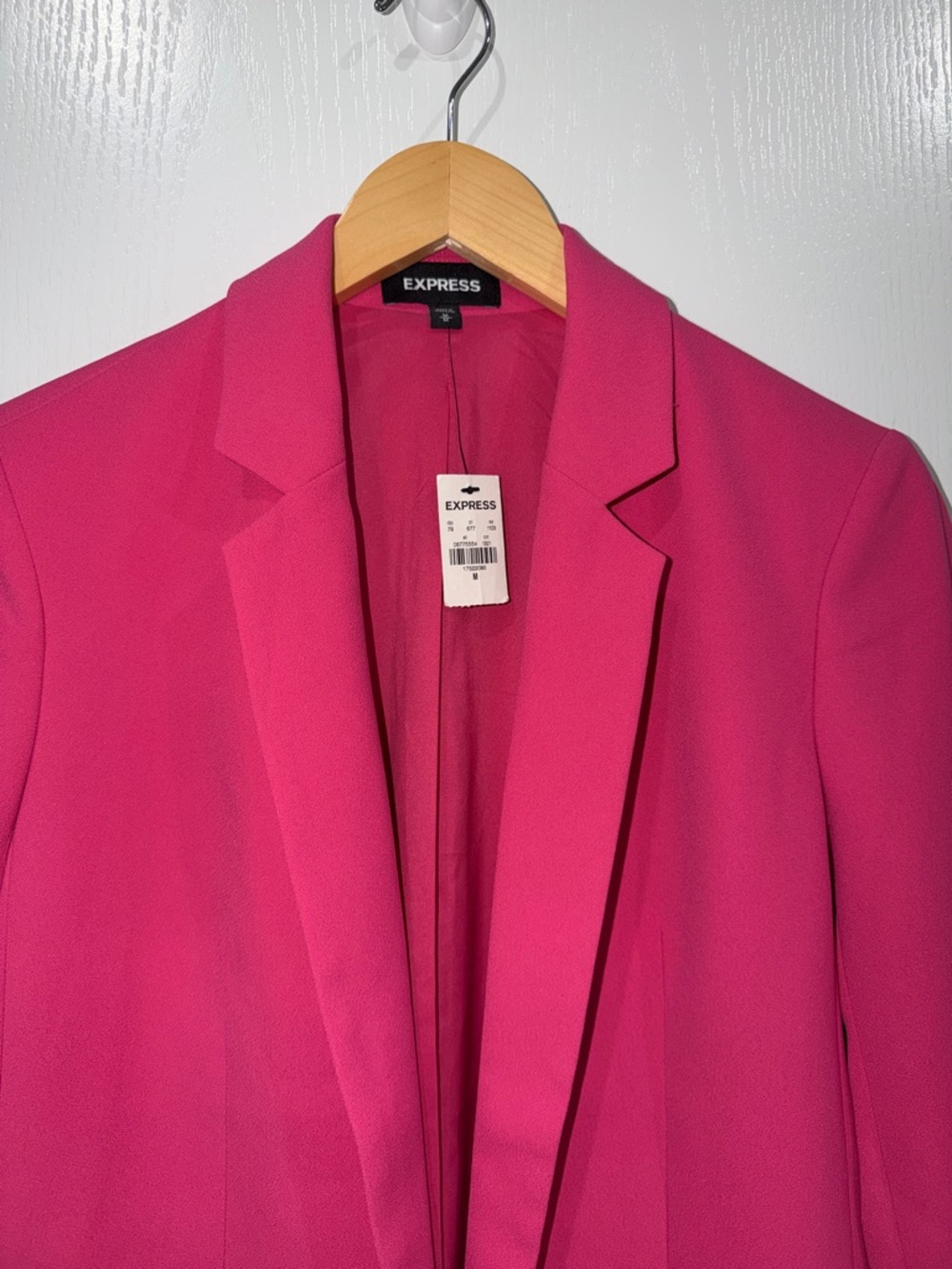 Express Women's hot pink Open-Front Blazer NWT 3/4 length sleeves medium - Picture 3 of 8